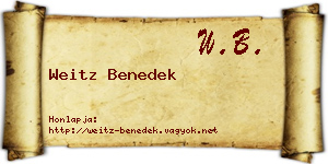 Weitz Benedek névjegykártya